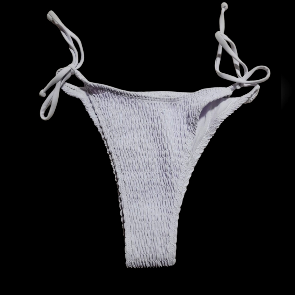3 For $15 New Women's Soft Crinkled String Swim Bottoms Sz Sm